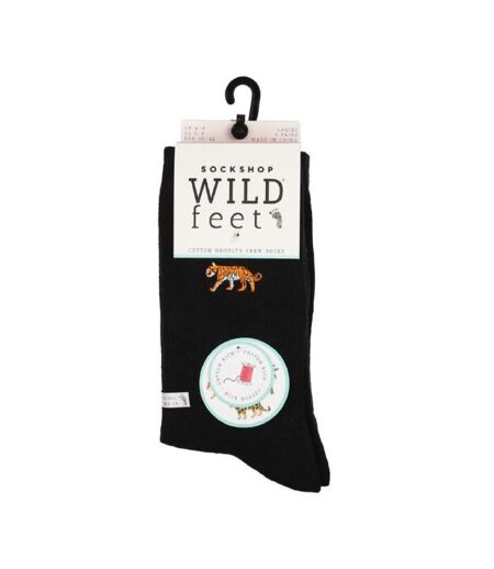 3 Pack Ladies Embroidered Animal Design Cotton Rich Socks