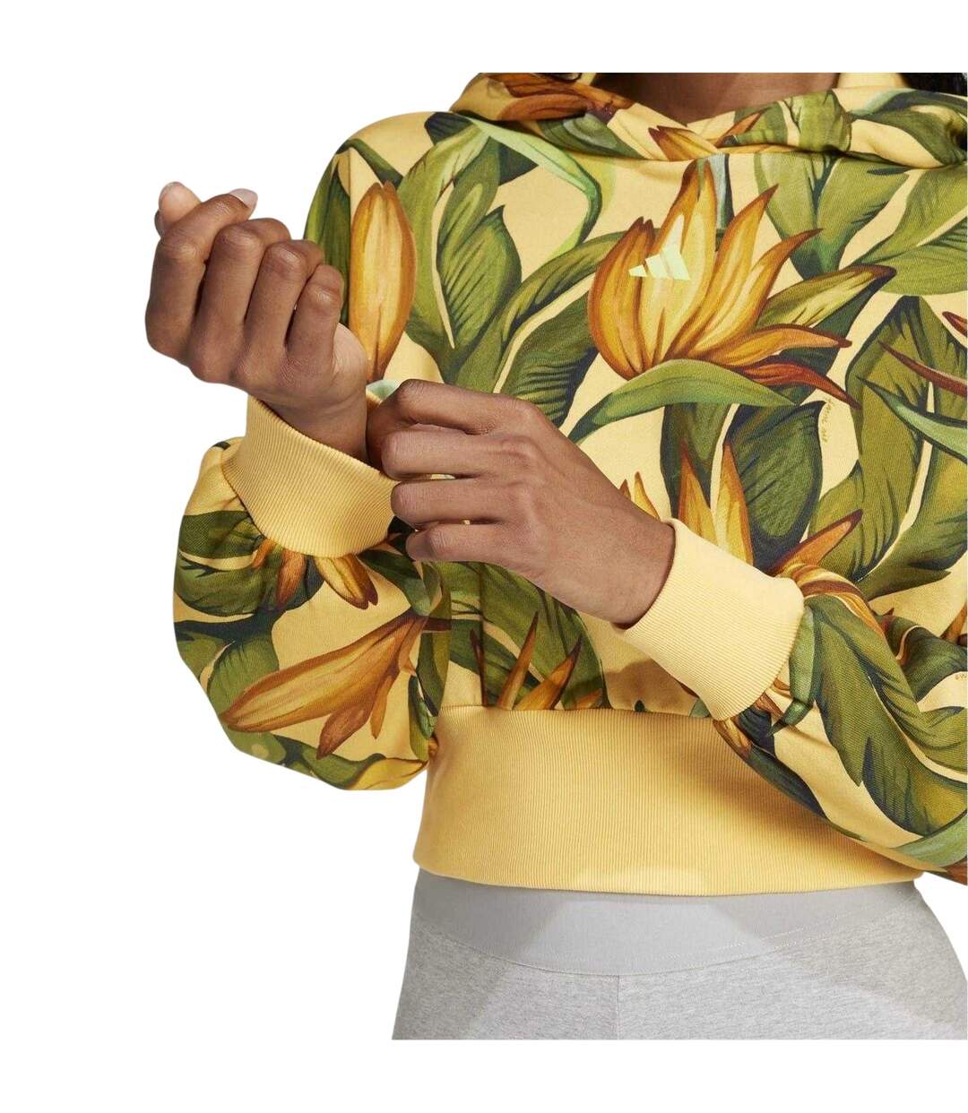 Sweat À Capuche Farm Rio Femme Rose Pâle Jaune Or Vert Adidas-4