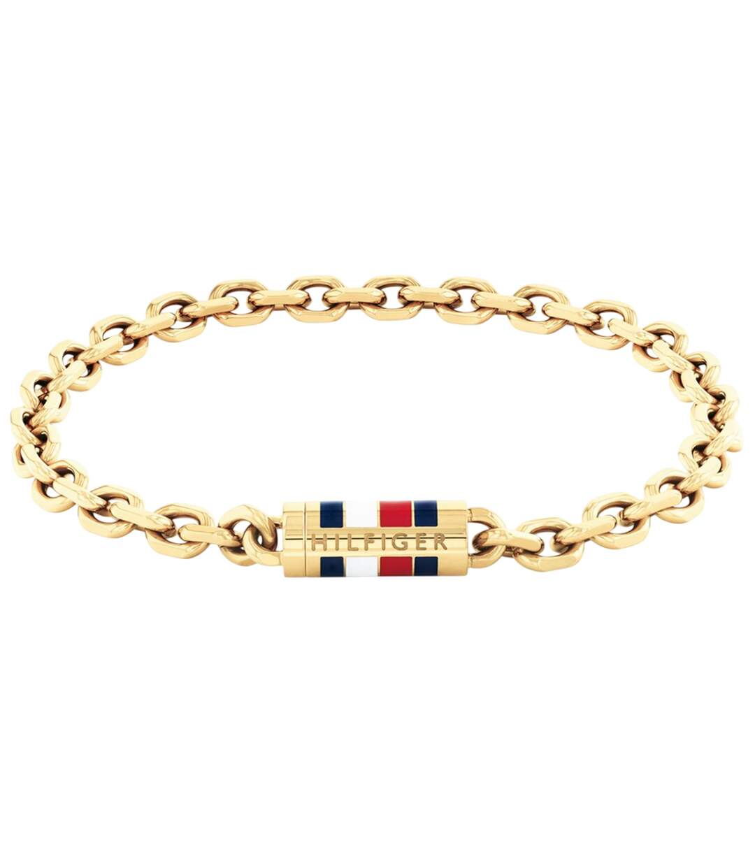 Mens Flag Logo Bracelet One Size Gold Tommy Hilfiger-1
