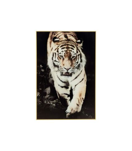 Paris Prix - Toile Imprimée tigre 80x120cm Noir & Or