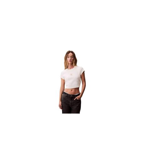 T-shirt Court Motif/style Monochrome Femme Maïs Calvin Klein
