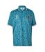 Mens Patterned Regular Football Polo Shirt Blue Pretty Green-1