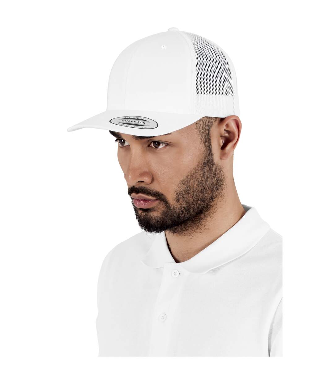 Casquette de routier retro adulte blanc Flexfit-3