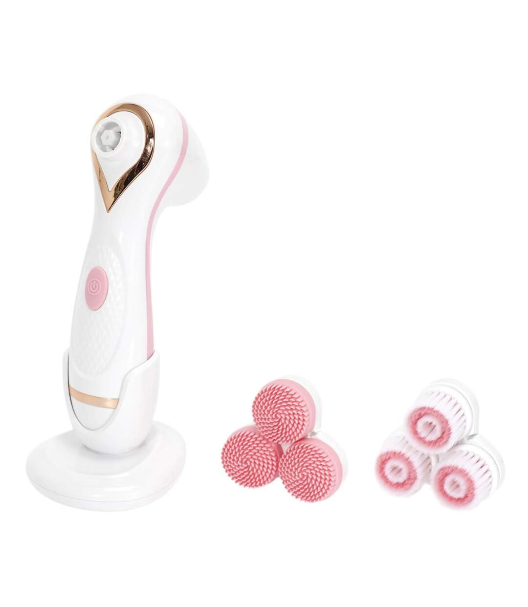 Brosse Nettoyante Visage 2 Têtes 17cm Blanc-1