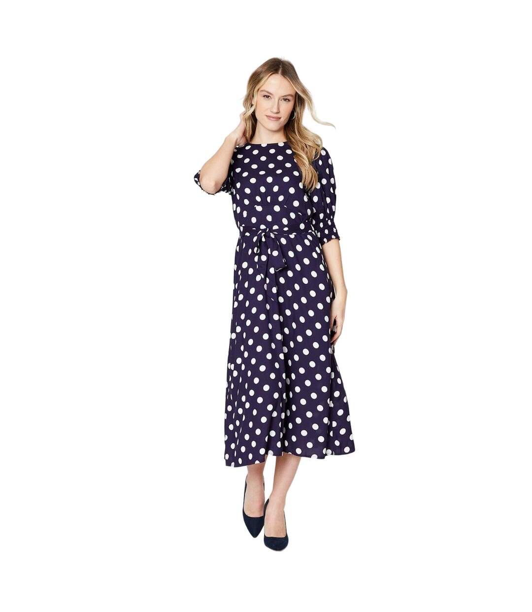 Robe mi-longue femme bleu marine Dorothy Perkins-1