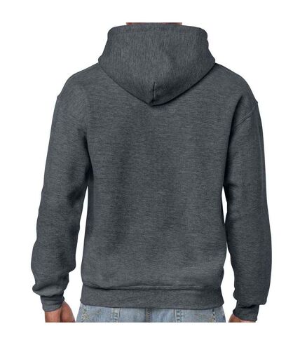 Sweat à capuche adulte gris foncé chiné Gildan