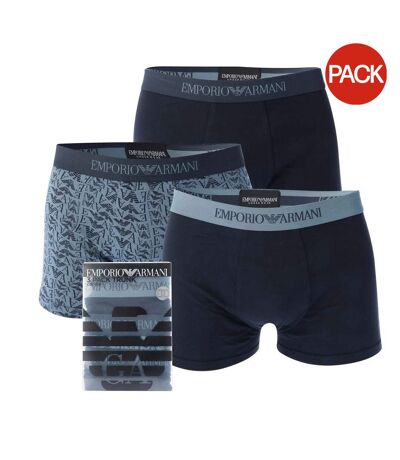 Pack Of 3  Mens Organic Cotton Boxer Shorts  Grey Black Emporio Armani