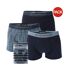 Pack Of 3  Mens Organic Cotton Boxer Shorts  Grey Black Emporio Armani-1