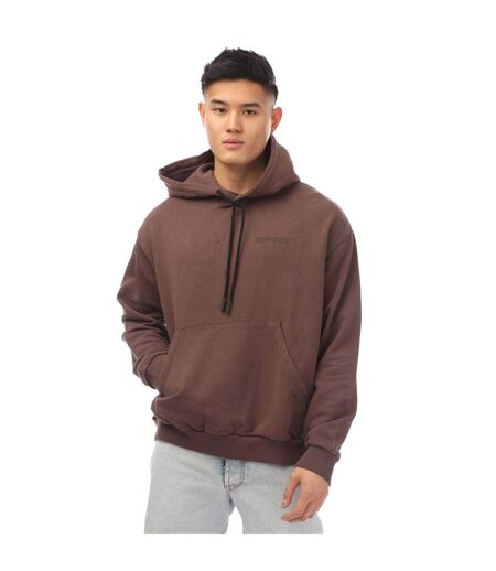 Mens Tempera Relaxed Fit Hoodie Brown Marcelo Burlon