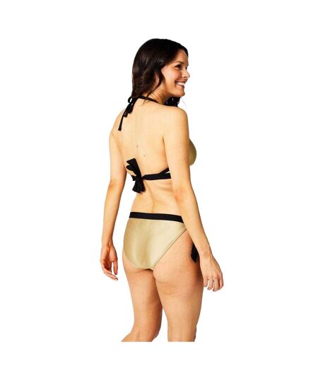 Haut De Maillot De Bain Motif/style Triangle Femme Jaune Or Noir Biba