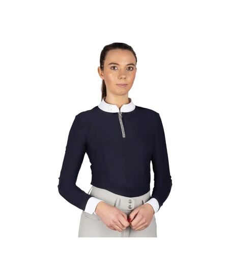 Womens/ladies Elrick Show Long-sleeved Competition Shirt Navy Coldstream