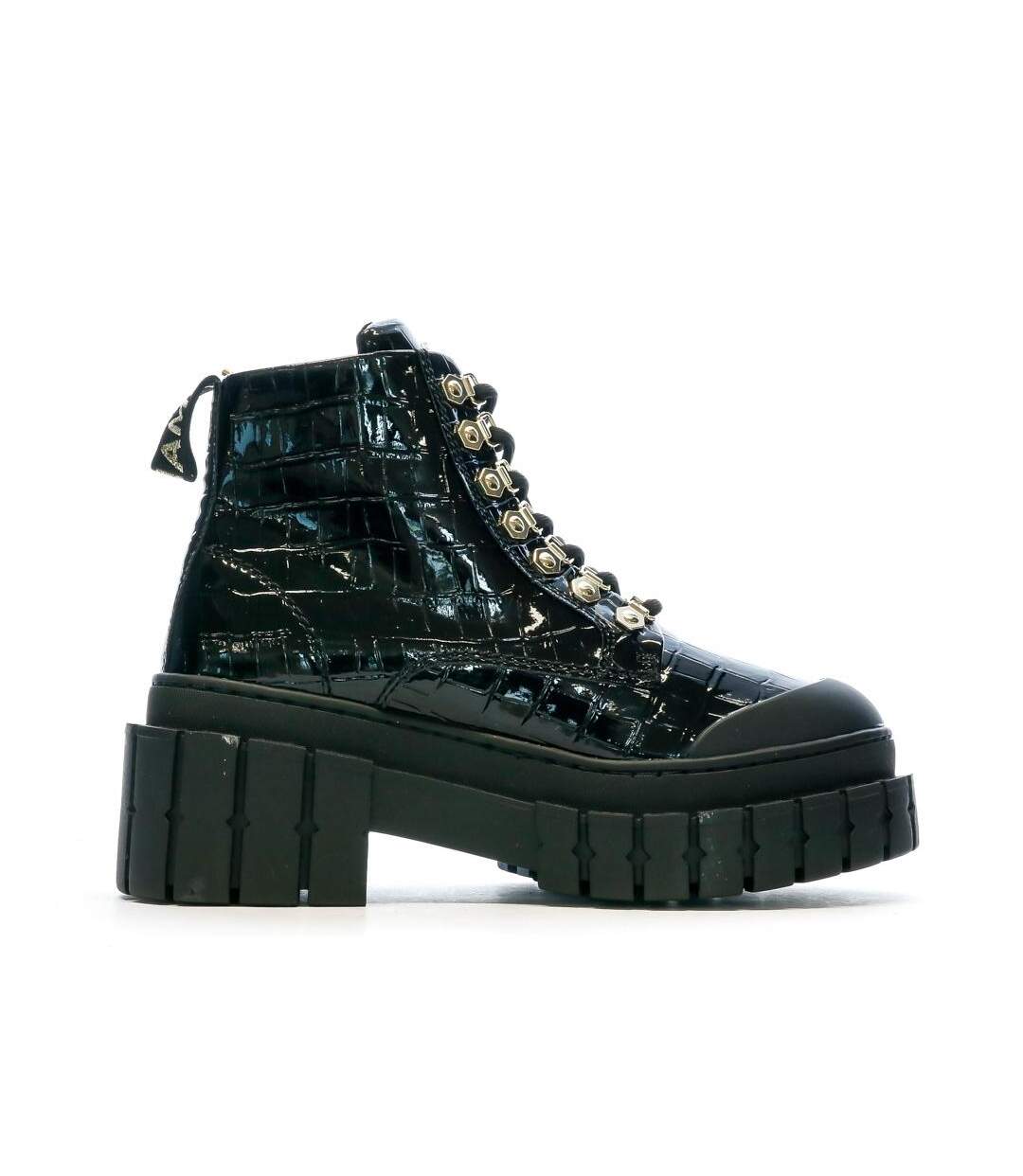 Boots noir croco femme no name  kross low-2