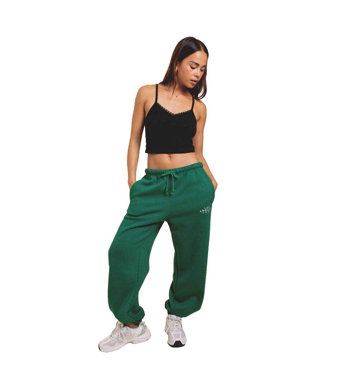 Pantalon De Jogging La Femme Vert Sombre Daisy Street-2