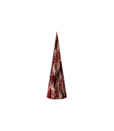 Cône Décoratif Sequin 47cm Bordeaux