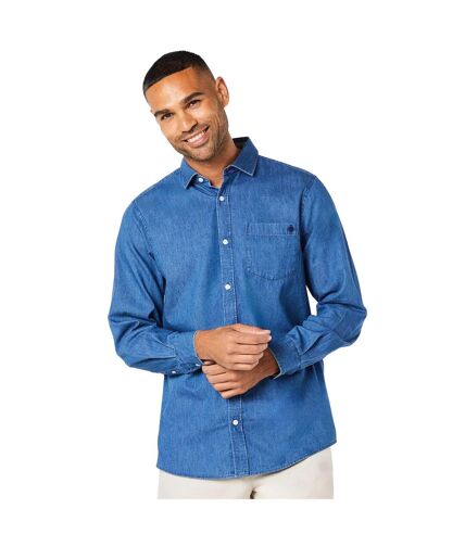 Chemise à manches longues en denim pour hommes bleu moyen Maine Maine