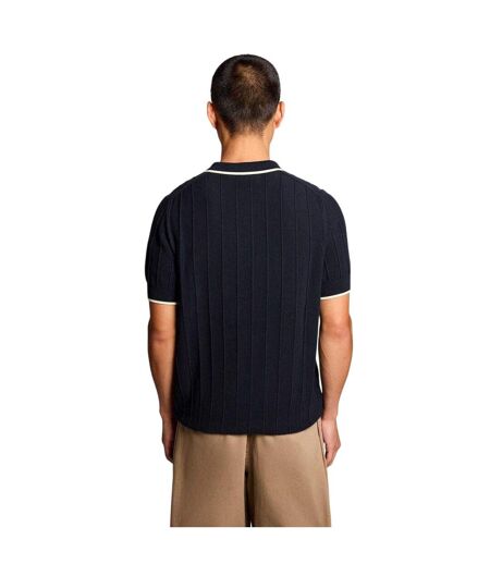 Mens Pique Knitted Polo Shirt Dark Navy Lyle & Scott