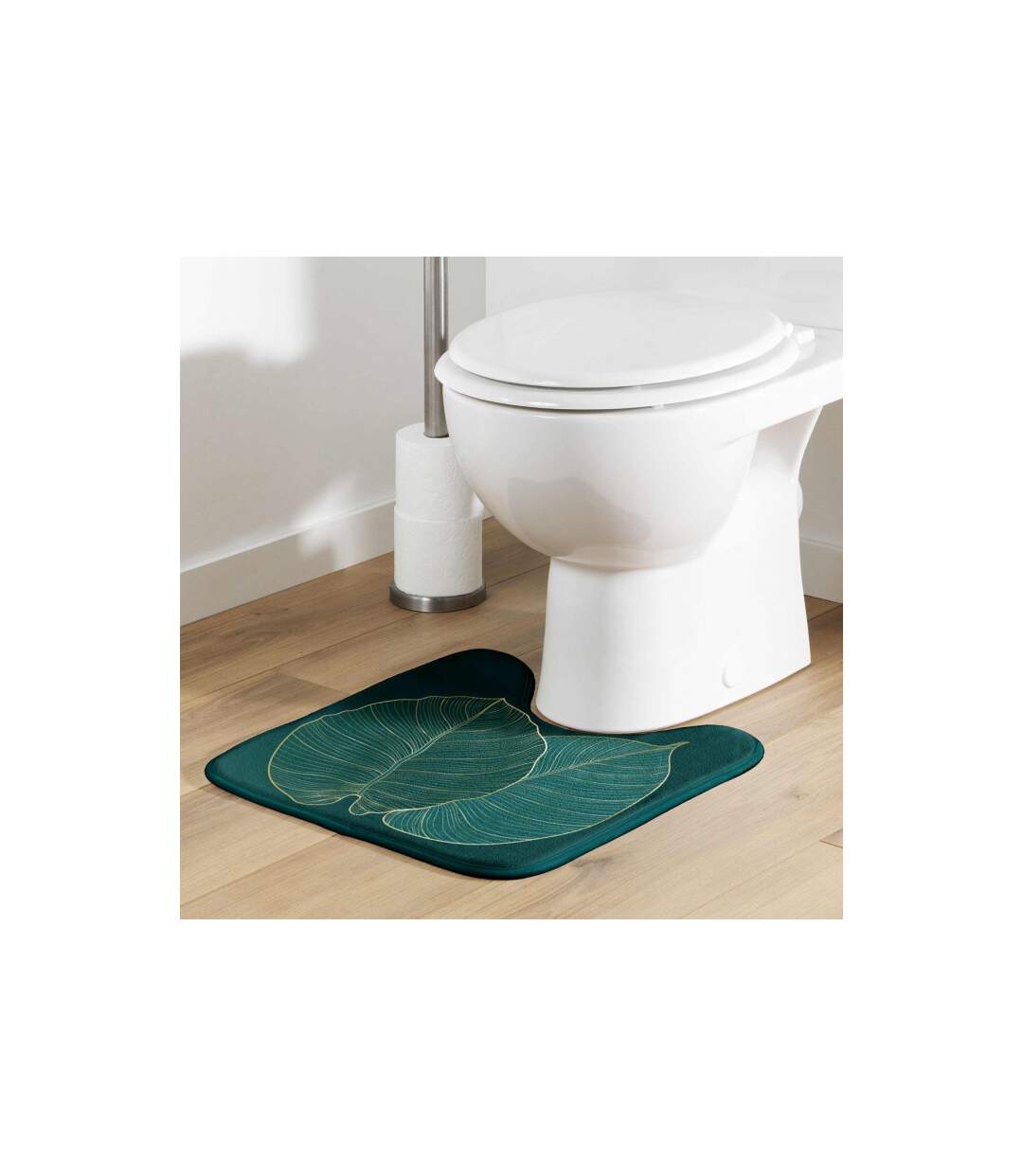 Tapis Contour WC Microfibre Jade 45x45cm Vert-5