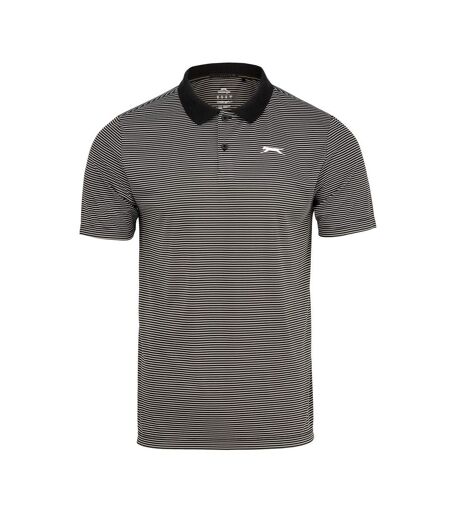 Polo Golf Motif/style Micro-rayures Homme Noir Slazenger