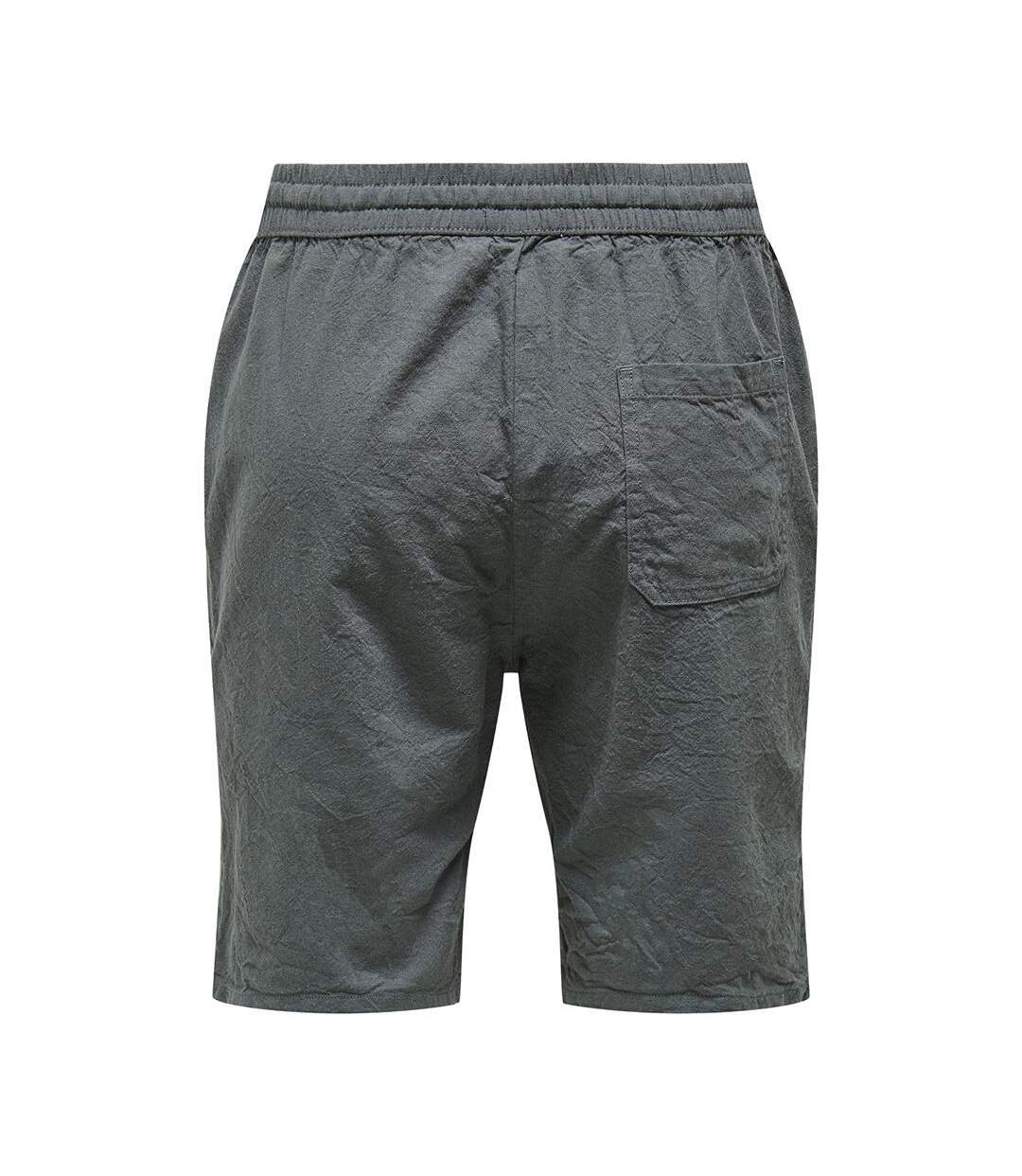 Short gris homme only & sons cot lin-2