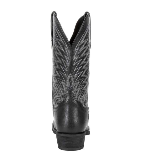 Mens Rebel Frontier Full Grain Leather Cowboy Boots Black Onyx Durango