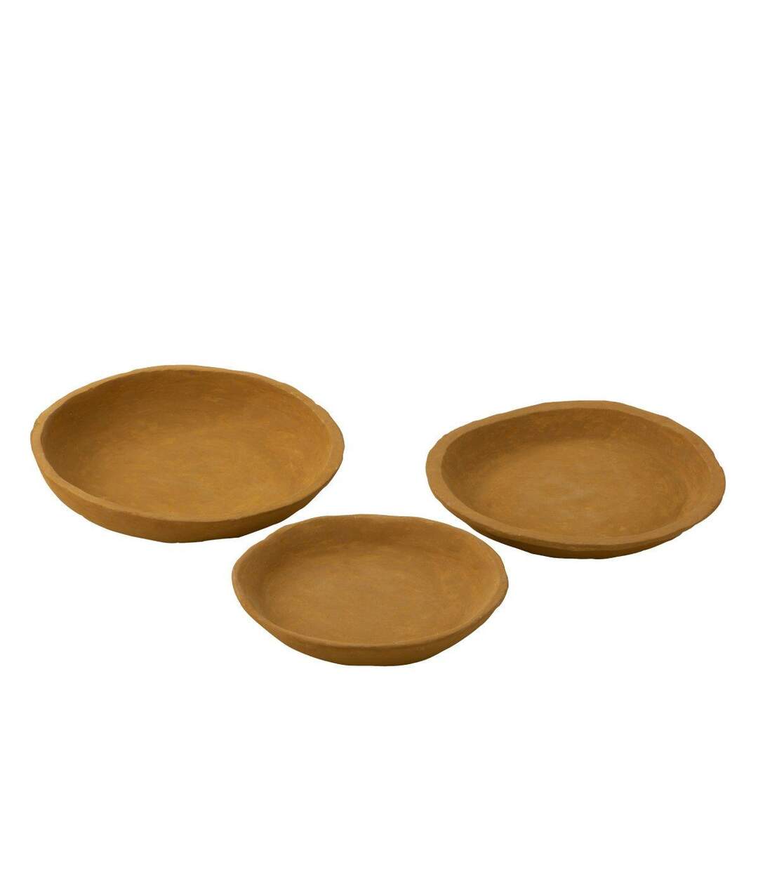 Lot de 3 Coupelles Déco Papier Mâché 40cm Jaune-1