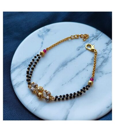 Double Layer Indian Asian Ball Charm Nazaria Mangalsutra Bracelet