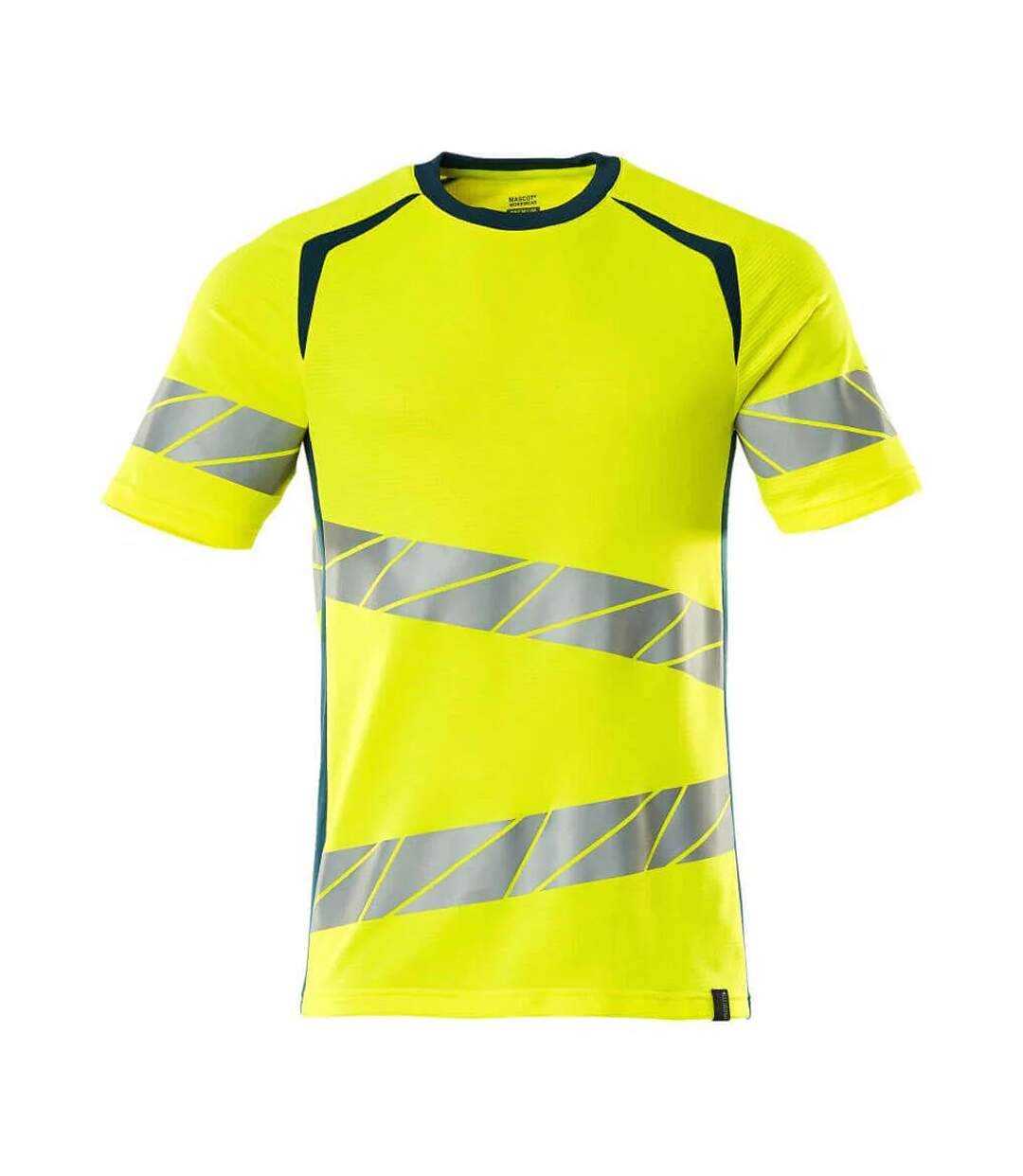 T-shirt Accelerate Safe Homme Jaune Fluo Bleu Pétrole Mascot-1