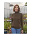 Womens/ladies Lambswool Polo Neck Jumper Brown Marl WoolOvers-1