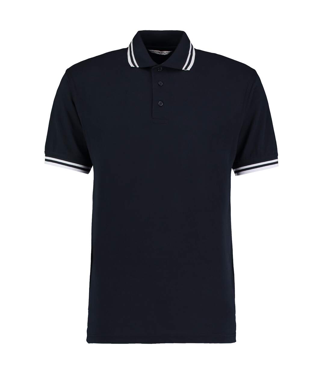 Polo à manches courtes  pour homme bleu marine/blanc Kustom Kit-1