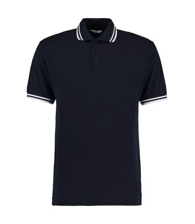 Polo à manches courtes  pour homme bleu marine/blanc Kustom Kit