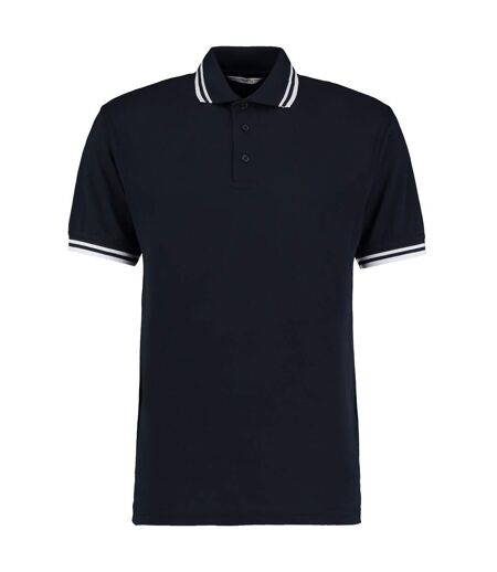 Polo à manches courtes  pour homme bleu marine/blanc Kustom Kit