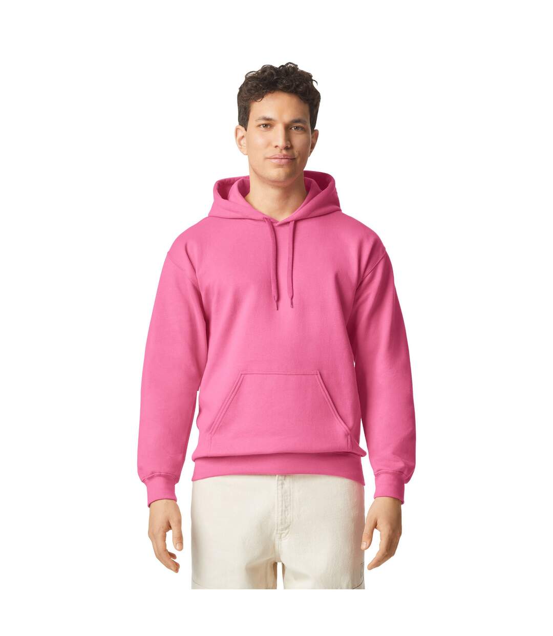 Sweat à capuche homme rose foncé Gildan-1