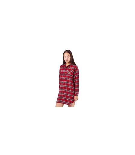 Chemise De Nuit Manches Longues Motif/style Motif Écossais Femme Rouge Ralph Lauren
