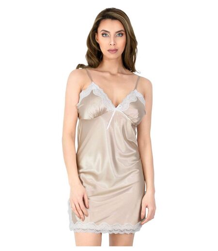 Nuisette en satin décolleté dentelle