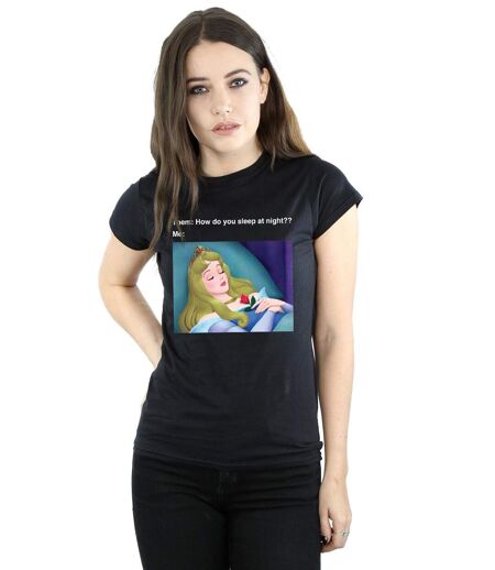 Disney - T-shirt SLEEPING BEAUTY MEME - Femme (Noir) - UTBI15009