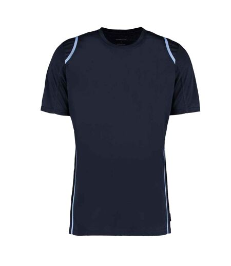 T-shirt Motif/style Contrasté Homme Bleu Marine Bleu Clair Kustom Kit