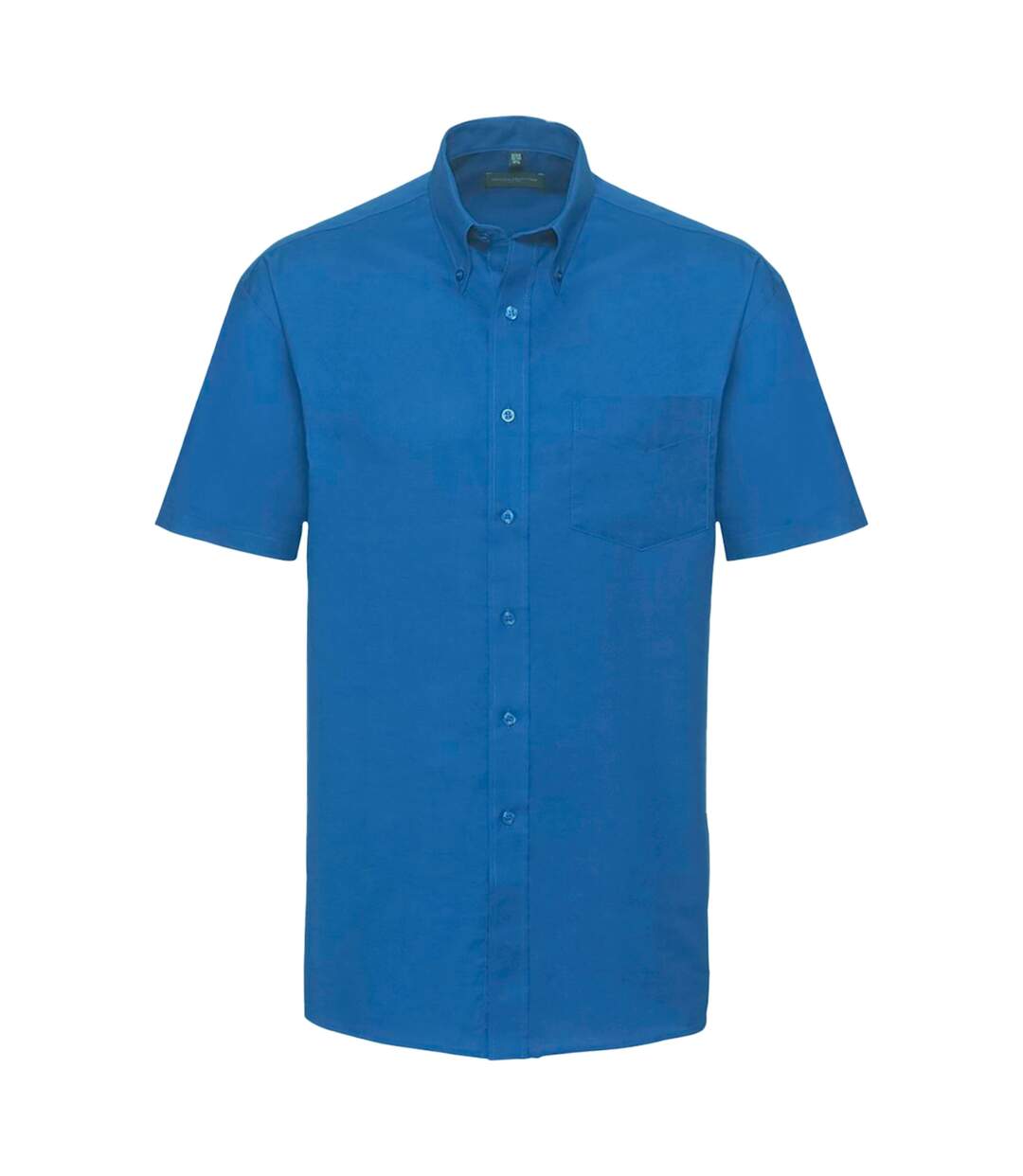 Russell Collection Mens Short Sleeve Easy Care Oxford Shirt (Oxford Blue)