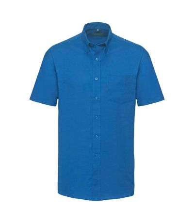 Russell Collection Mens Short Sleeve Easy Care Oxford Shirt (Oxford Blue) - UTBC1025