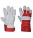 Unisex adult a220 premium chrome leather rigger gloves xl red Portwest