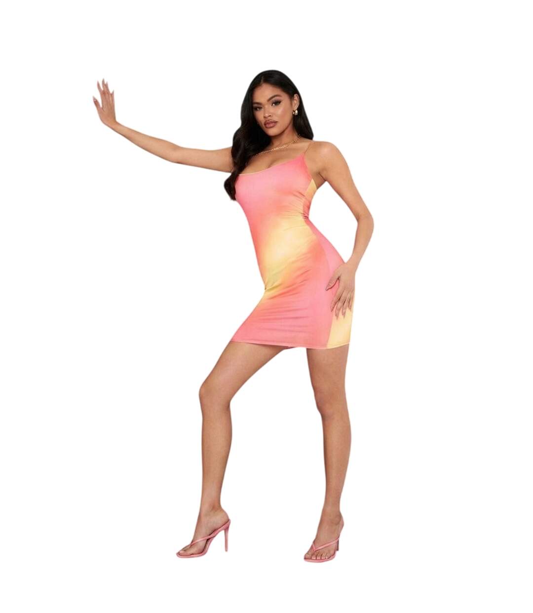 Robe Courte Bretelles Fines Motif/style Ombré Femme Ombré Missy Empire-1