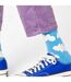 1 Pack Mens & Ladies Cotton Light Blue Clouds Design Socks-4