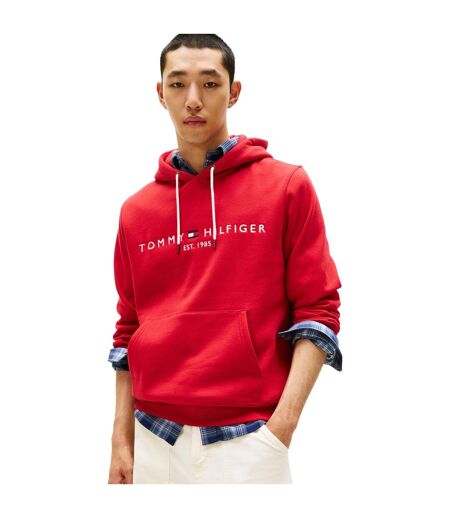 Mens Logo Hoodie Red Tommy Hilfiger