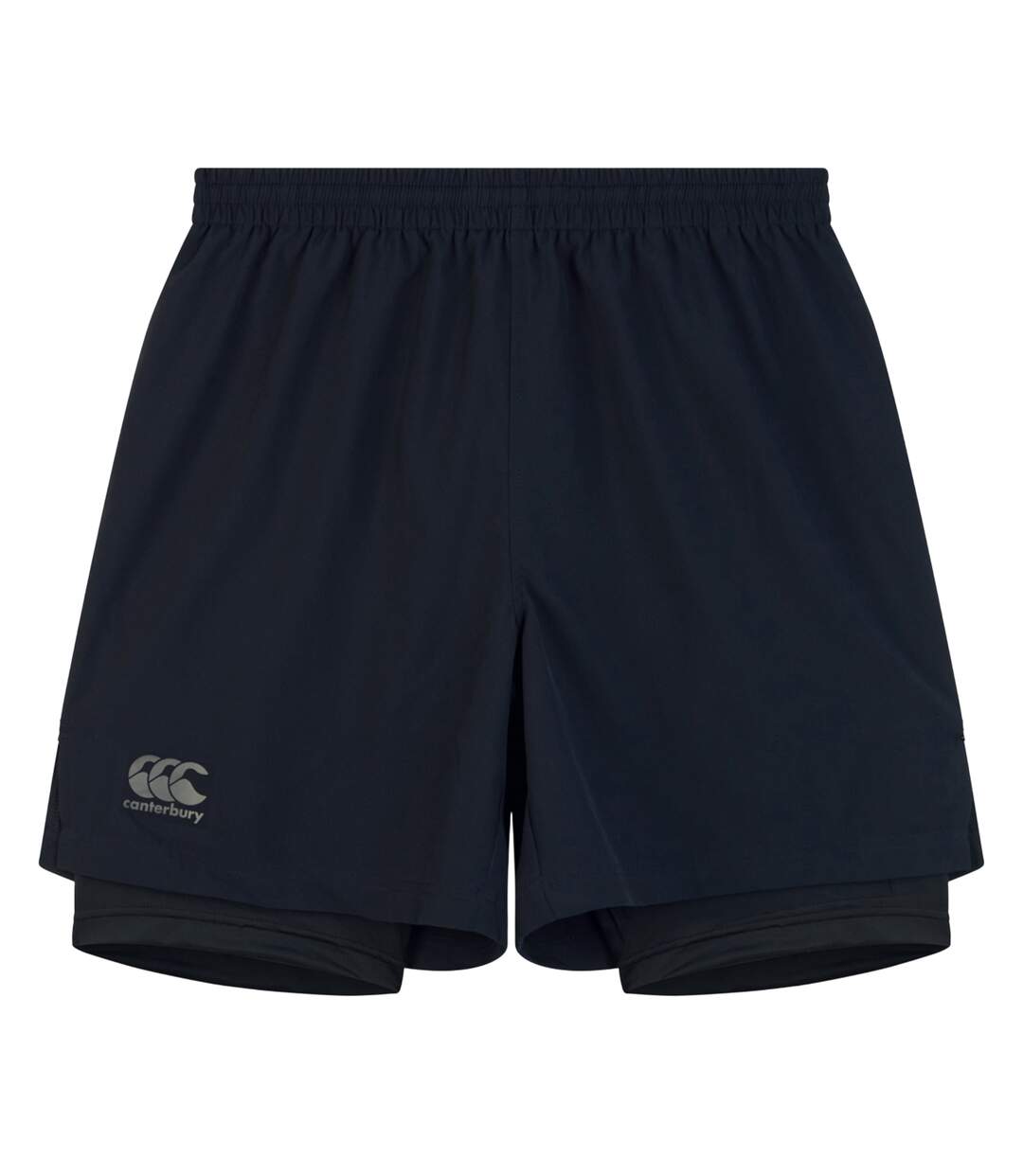 Mens Vapodri 2 In 1 Shorts Black Gunmetal Grey Canterbury-2