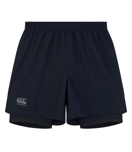 Mens Vapodri 2 In 1 Shorts Black Gunmetal Grey Canterbury