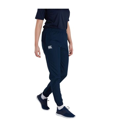 Womens/ladies Club Plain Cuffed Tapered Jogging Bottoms Navy Canterbury