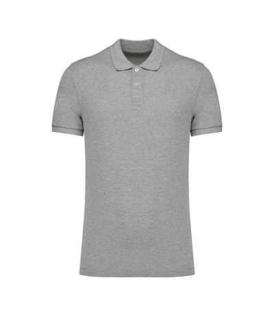 Mens Pique Polo Shirt Moon Grey Heather Native Spirit