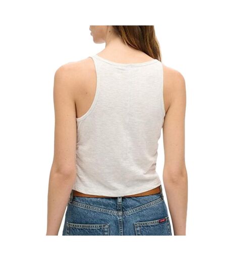 Débardeur blanc chiné femme superdry superdry ruched - l