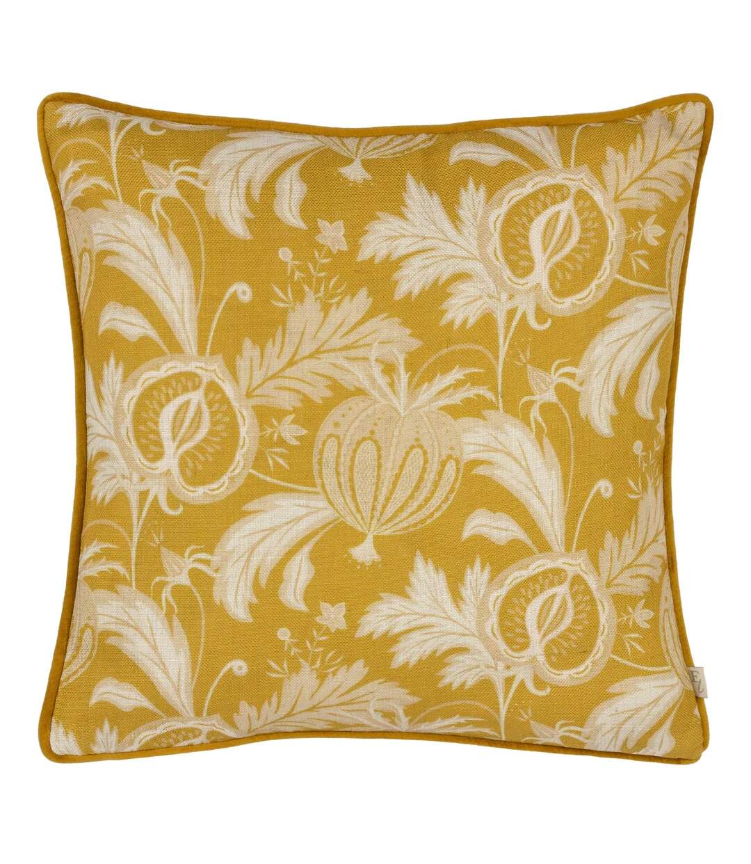 Piped cushion cover 43cm x 43cm saffron Evans Lichfield