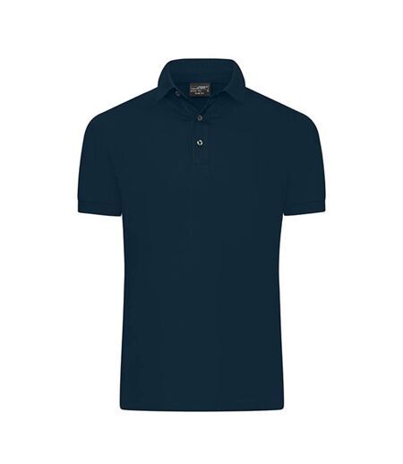 Polo Mercerised Homme Bleu Marine James And Nicholson