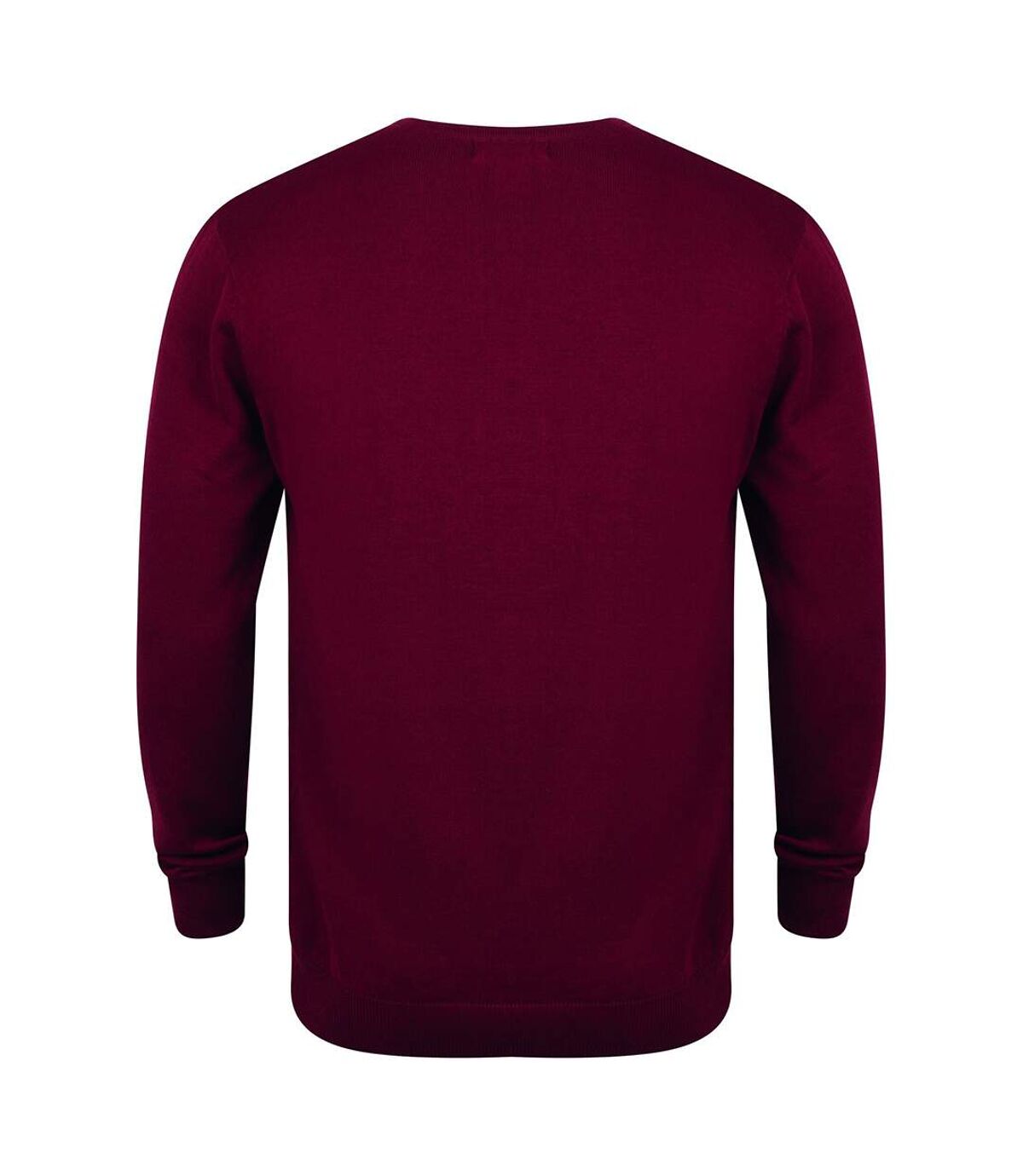 Henbury Mens 12 Gauge Fine Knit V-Neck Jumper/Sweatshirt (Burgundy)